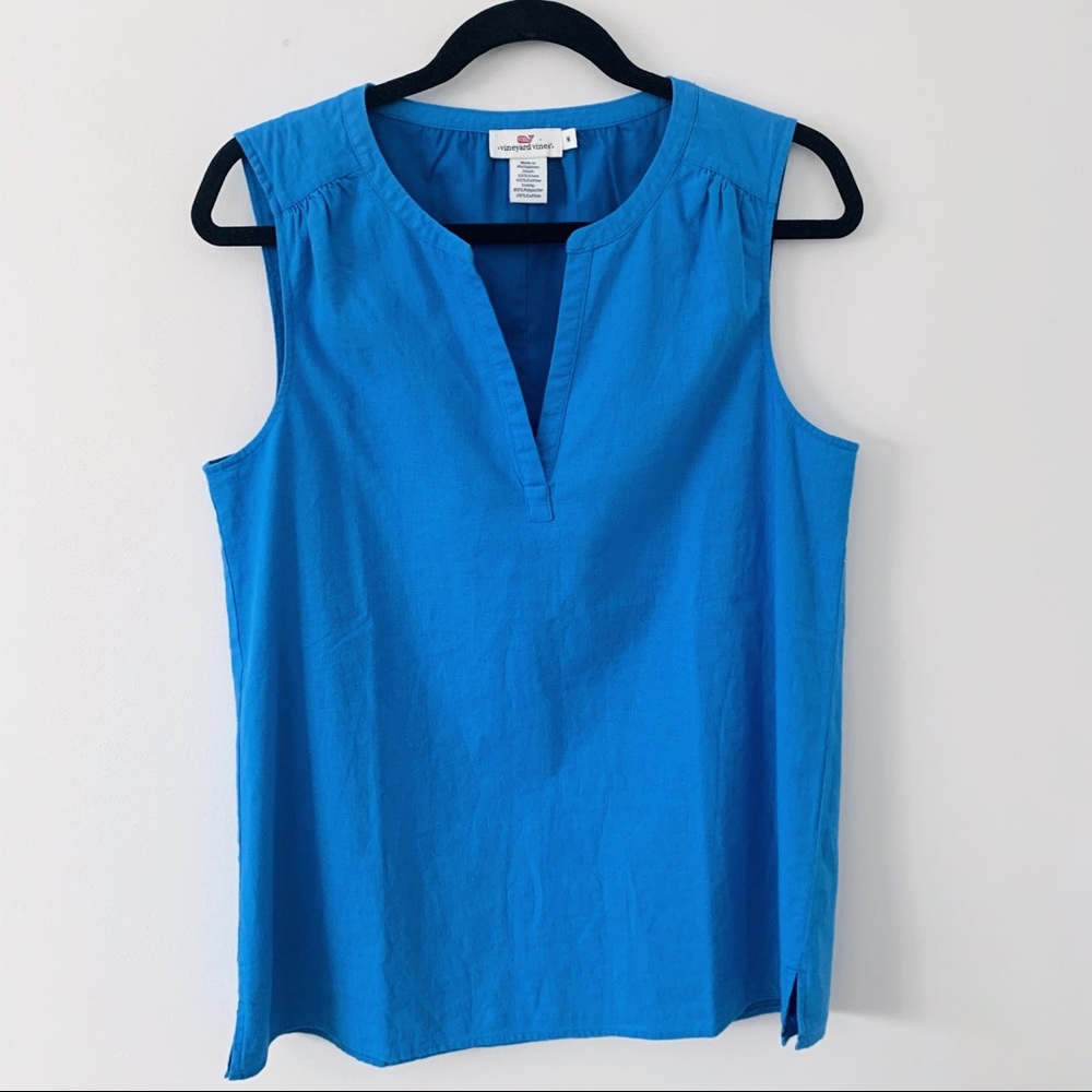 Vineyard Vines Blue Sleeveless Top Blouse medium